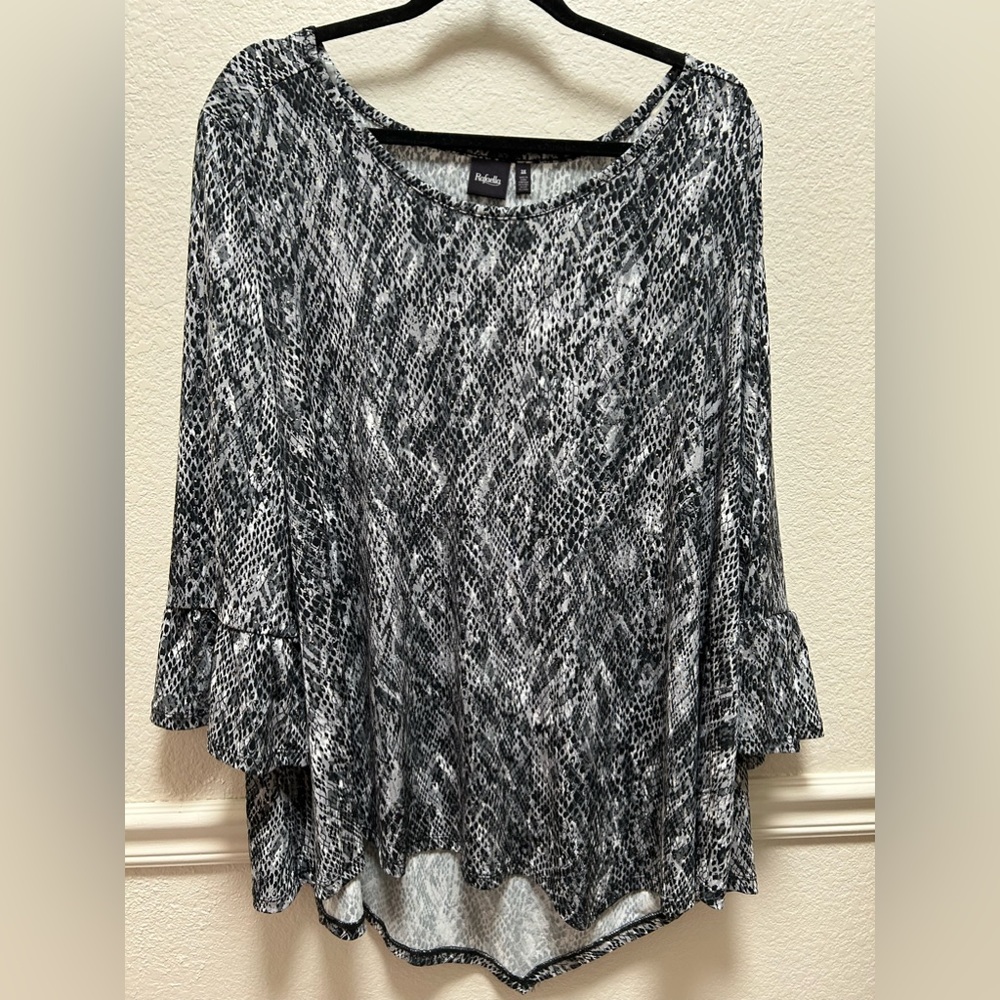 Rafaella round neck tunic snake print top 3x